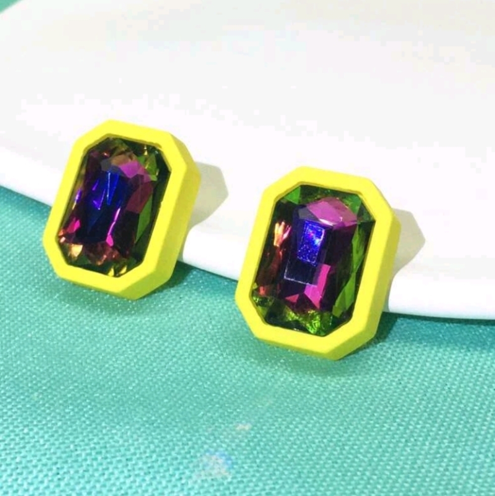 Color Pop Yellow Stud Earrings